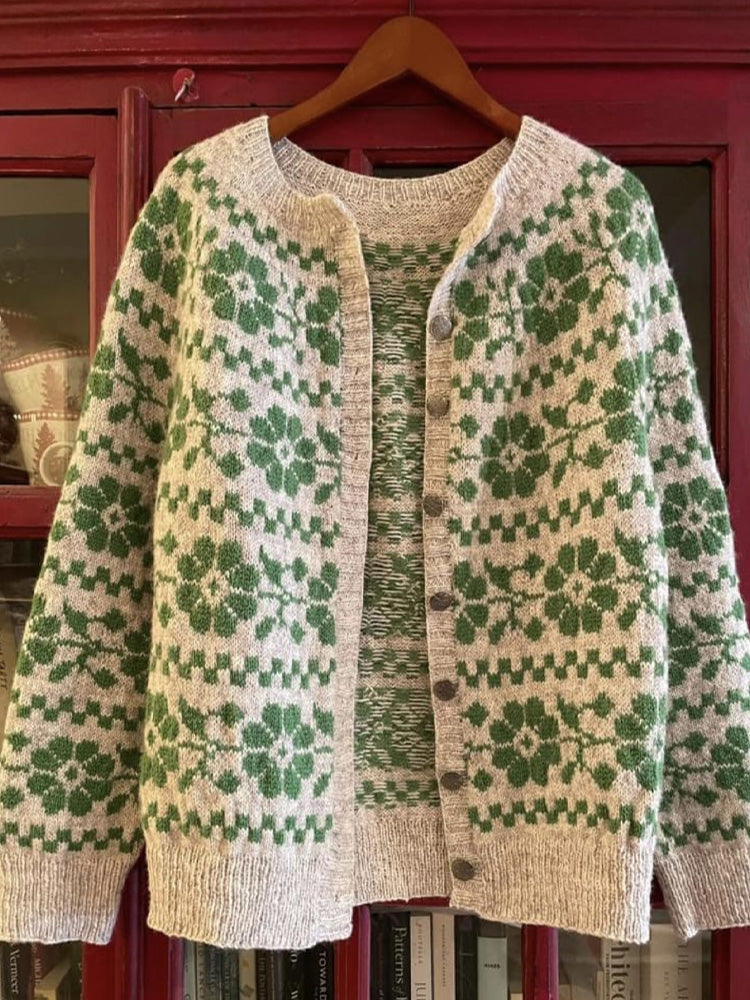 Women's Vintage Floral Knit Sweater elevenforest