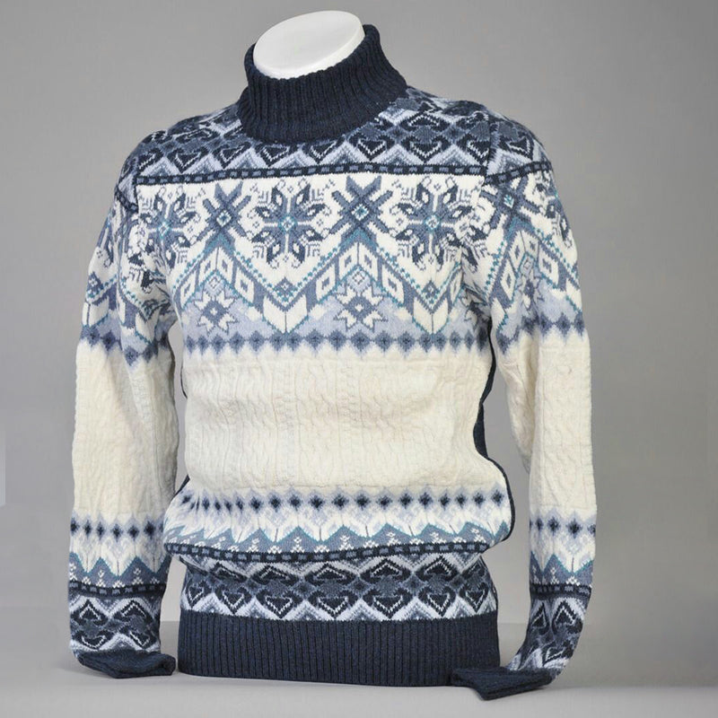 Vintage Warm Knitted Jacquard Turtleneck Sweater elevenforest