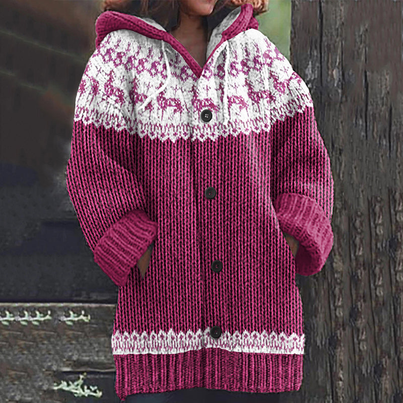 Vintage Vintage Icelandic Horse Knit Jacquard Warmth Print Women's Sweater elevenforest