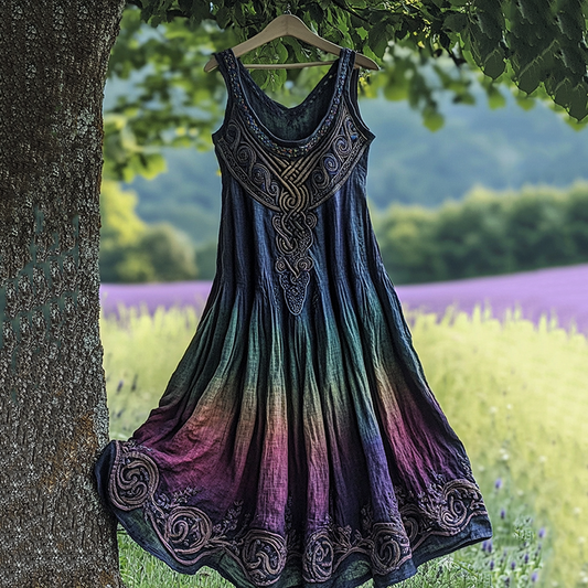 Retro Celtic Knot Gradient Design Dress artswardrobe