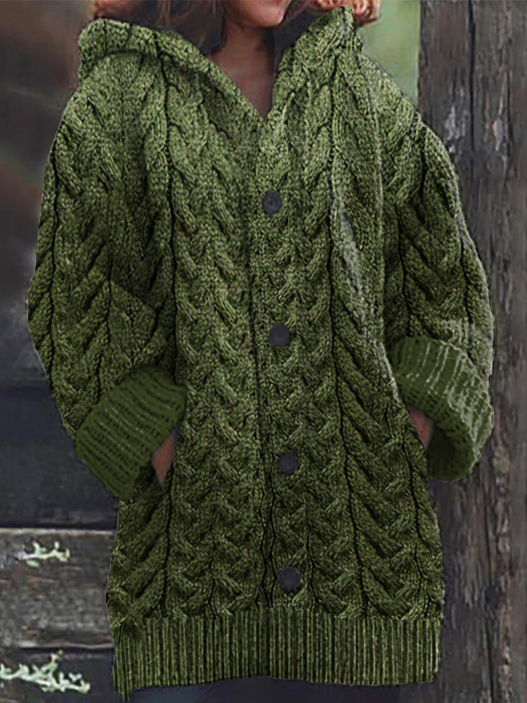 Women's Super Soft Honeycomb Aran Crew Neck Sweater elevenforest