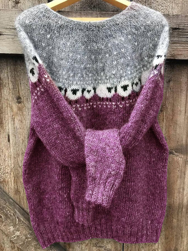 Vintage Sheep Jacquard Cozy Sweater elevenforest