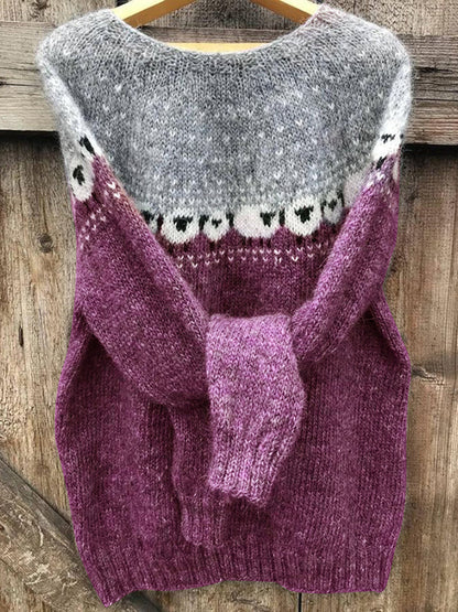 Vintage Sheep Jacquard Cozy Sweater elevenforest
