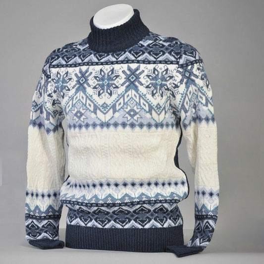 Vintage Warm Knitted Jacquard Turtleneck Sweater elevenforest
