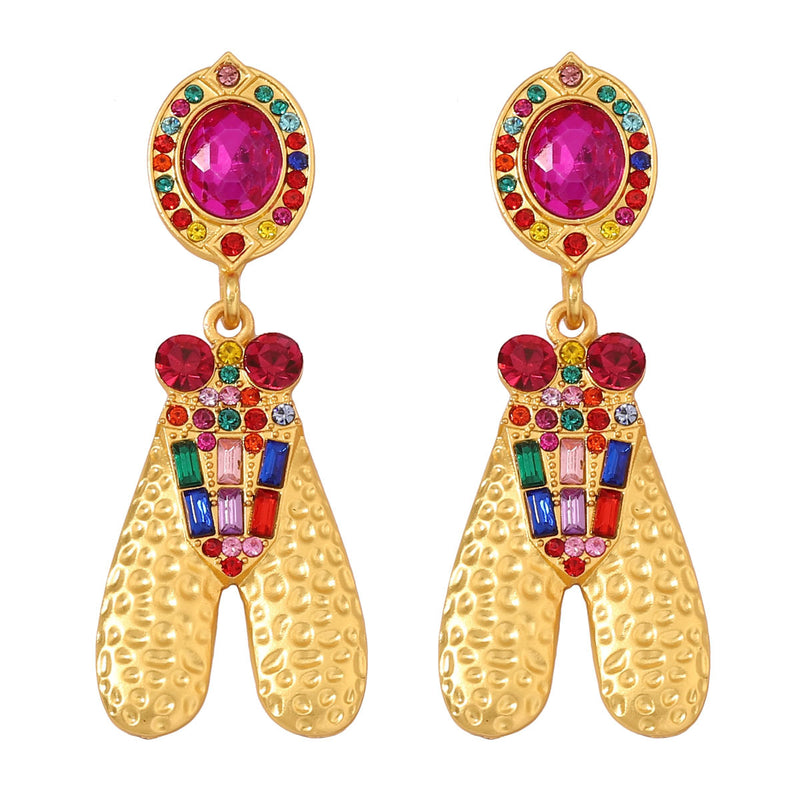 Oro Pendiente hermoso con estilo único