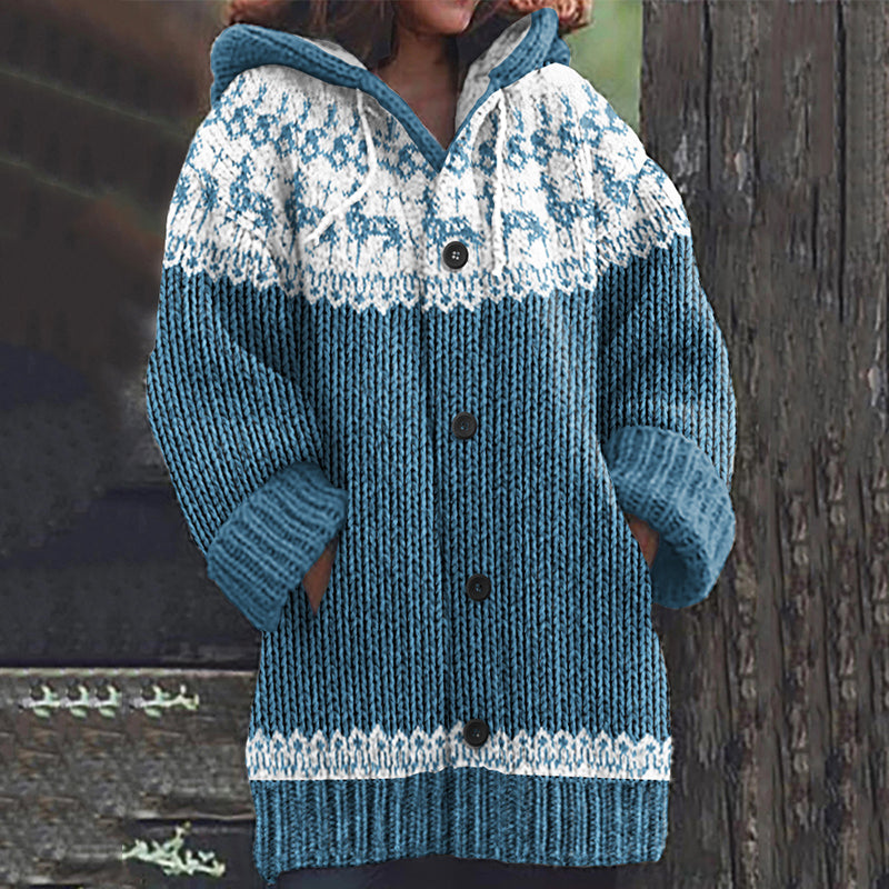 Vintage Vintage Icelandic Horse Knit Jacquard Warmth Print Women's Sweater elevenforest