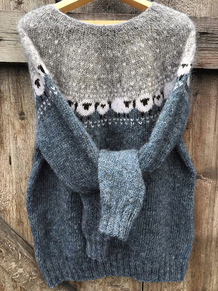 Vintage Sheep Jacquard Cozy Sweater elevenforest