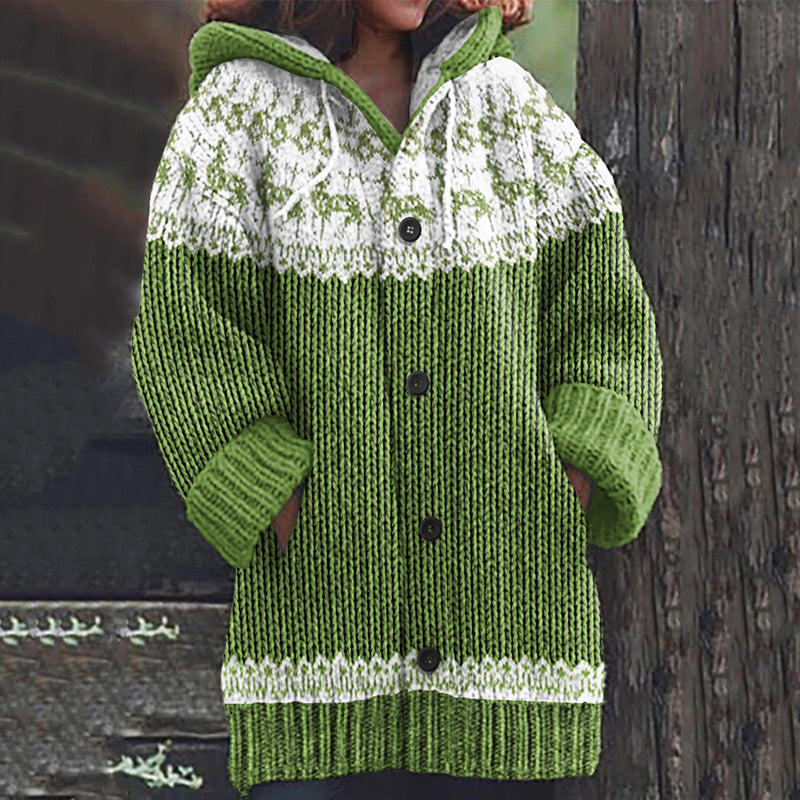 Vintage Vintage Icelandic Horse Knit Jacquard Warmth Print Women's Sweater elevenforest