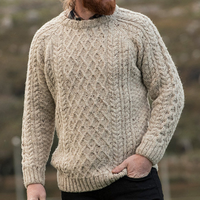 Men's Donegal's Crew Neck Aran Sweater elevenforest