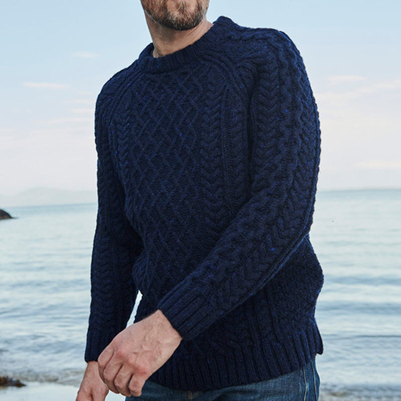 Men's Donegal's Crew Neck Aran Sweater elevenforest