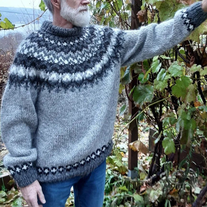 Men's Vintage Iceland Crew Neck Sweater elevenforest