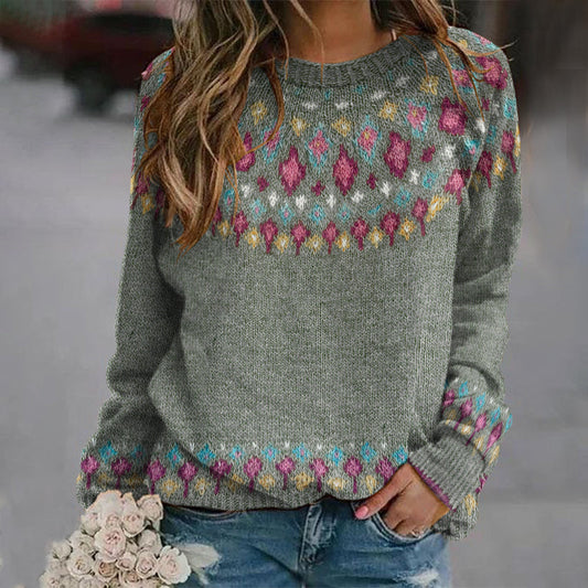 Fairman Island Geometric Contrast Sweater elevenforest