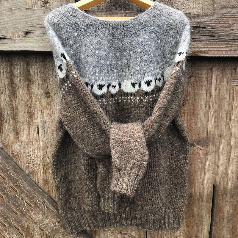 Vintage Sheep Jacquard Cozy Sweater elevenforest